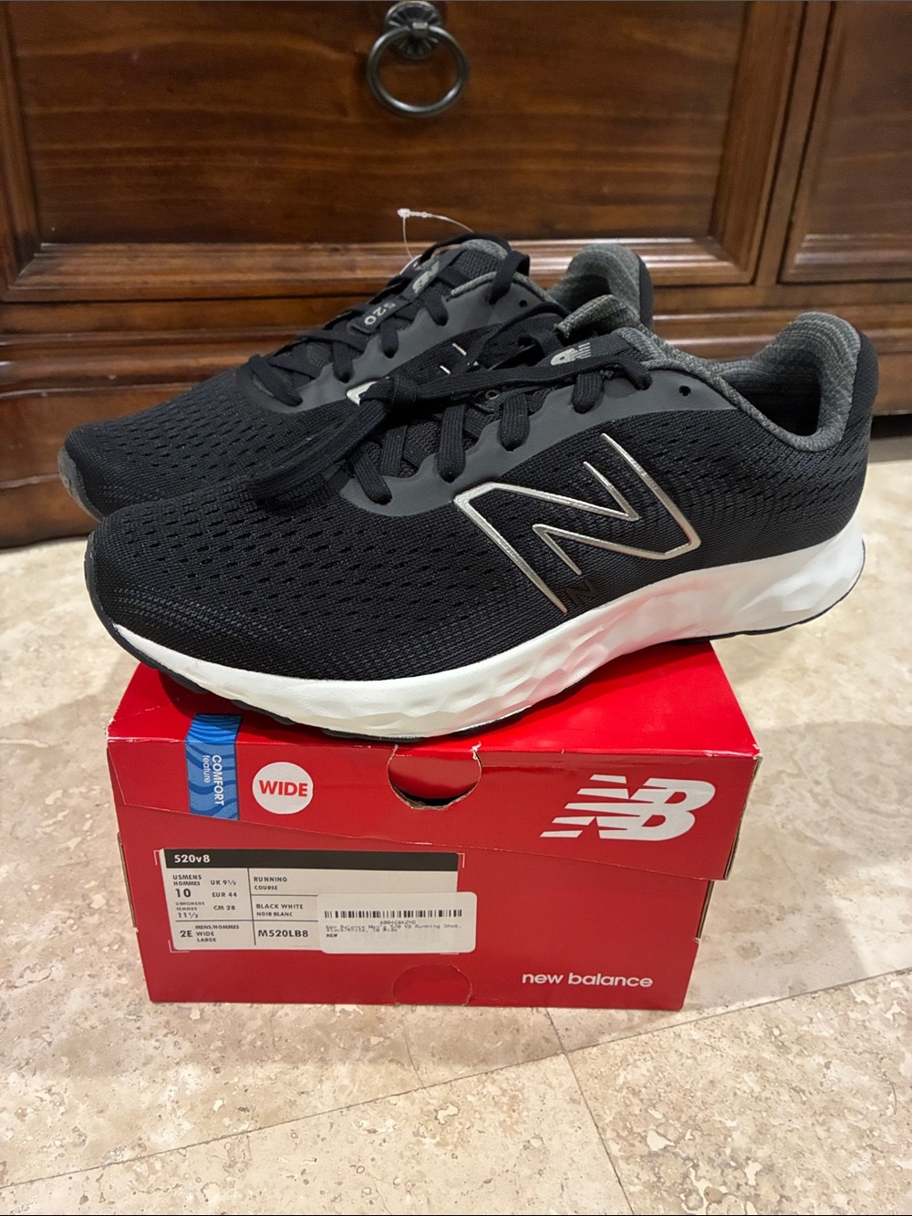 New Balance Black and White Athletic Running Shoes